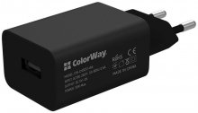 Зарядний пристрій ColorWay Auto ID USB 2A 10W Black with AM/Type-C  (CW-CHS012CC-BK)