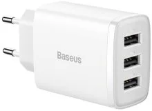 Зарядний пристрій Baseus Compact Charger 3U 17W White (CCXJ020102)