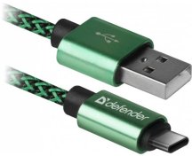Кабель Defender 09-03T Pro AM / Type-C 1m Green  (87816)