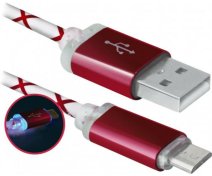 Кабель Defender 08-03LT AM / MicroUSB 1m Red  (87556)