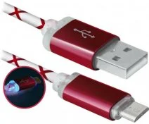Кабель Defender 08-03LT AM / MicroUSB 1m Red (87556)