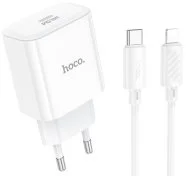 Зарядний пристрій Hoco C76A Pro Majestic 30W White with Type-C/Lightning (6942007616317)