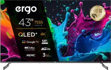 Телевізор QLED Ergo 43JUQ7555 (Google TV, Wi-Fi, 3840x2160)