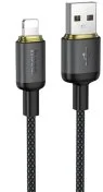 Кабель Hoco X128 Benefit 12W AM / Lightning 1m Black (6942007681070)