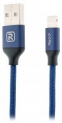 Кабель USB Recci RCL-M100 Fabrics AM / Lightning 1 м синій