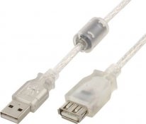 Кабель USB Cablexpert AM / AF 4.5 м прозорий