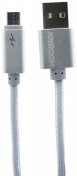 Кабель USB 2.0 (AM/MicroB) 1,0м, JOYROOM Iron knight LED JR-S503M, Срібний