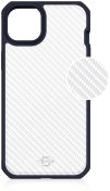 Чохол iTSkins for iPhone 14 Plus HYBRID R TEK Deep blue and Transparent  (AP4R-HBTEK-DBTR)