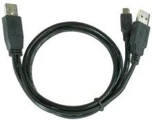 Кабель Cablexpert 2xAM / Mini USB 0.9m (CCP-USB22-AM5P-3 Black)