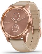 Смарт годинник Garmin Vivomove Luxe Rose Gold Stainless Steel Case with Light Sand Italian Leather Band (010-02241-21)