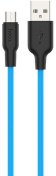 Кабель Hoco X21 Plus Silicone 2.4A AM / Micro USB 1m Black/Blue (6931474711885)