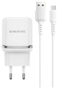 Зарядний пристрій BOROFONE BA36A 18W White with AM/MicroUSB  (BA36AMW)