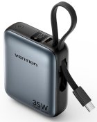 Батарея універсальна Vention FHEH0 10000mAh 35W Gray with Built-in USB-C