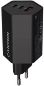 Зарядний пристрій Canyon Hexagon 65 QC PD GaN 65W Black (CND-CHAHEX65B)