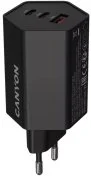 Зарядний пристрій Canyon Hexagon 65 QC PD GaN 65W Black (CND-CHAHEX65B)