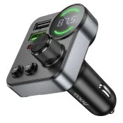 FM-Трансмітер + АЗП Hoco E86 Alegria 48W Black (6942007646956)