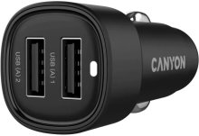 Автомобільний зарядний пристрій Canyon OnDrive 24 24W Black (CNE-CCABR2AA)