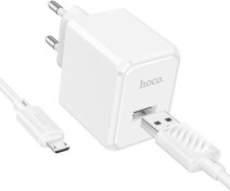 Зарядний пристрій Hoco CS11A Ocean 2.1A White with AM / MicroUSB (6942007603591)