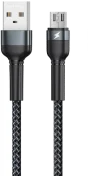Кабель Remax Jany Series Aluminum Alloy Braided RC-124 2.4A AM / MicroUSB 1m Black (6972174153568)