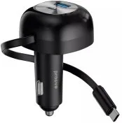 Автомобільний зарядний пристрій Proove Hammer Retractable Cable 65W Black (CCPR65110001)