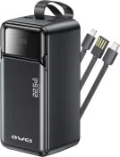 Батарея універсальна Awei PA-107 50000mAh 22.5W Black (6954284029544)