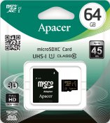 Карта пам'яті Apacer Micro SDXC UHS-I U1 Class 10 64GB AP64GMCSX10U1-R UA