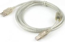Кабель USB Cablexpert AM / BM 3m прозорий