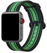 Ремінець HiC for Apple Watch 42/44mm - Woven Nylon Black/Green