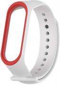 Ремінець для фітнес браслету for Xiaomi Mi Band 3/4 - Silicone Line, White/Red