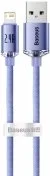 Кабель Baseus Crystal Shine Series 2.4A AM / Lightning 2m Purple (CAJY000105)