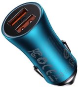 Автомобільний зарядний пристрій Baseus Golden Contactor Max Dual 60W Blue (CGJM000003)