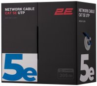 Мережевий кабель 2E Cat 5e U-UTP CU AWG 24 305m Blue (2E-CBL5EUTP-LSZH-BLU)
