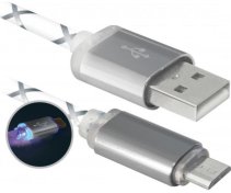 Кабель Defender 08-03LT AM / MicroUSB 1m Grey  (87554)