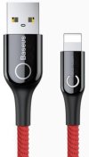 Кабель Baseus C-shaped Light Intelligent Power-off AM / Lightning 1m Red  (CALCD-09)