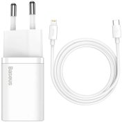 Зарядний пристрій Baseus Super Si Quick Charger 1C 20W White with Type-C/Lightning  (TZCCSUP-B02)