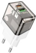 Зарядний пристрій BOROFONE BA80A Scenery 20W Transparent Black  (6941991105159)