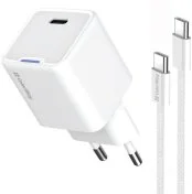 Зарядний пристрій ColorWay GaN Mini PD 30W White with Type-C / Type-C (CW-CHS054PDC-WT)