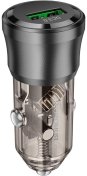 Автомобільний зарядний пристрій BOROFONE BZ23 Noble 3A Transparent Black (6941991106903)