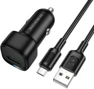 Автомобільний зарядний пристрій BOROFONE BZ34 Cloud 18W Black with AM/MicroB (6941991122279)