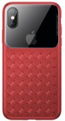 Чохол Baseus for iPhone XS - Glass Weaving Red  (WIAPIPH58-BL09)
