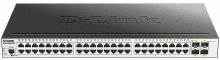 Switch, 52 ports, D-Link DGS-3000-52L 48xLAN(10/100/1000), 4xSFP, Керований L2