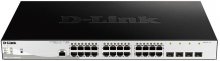 Switch, 28 ports, D-Link DGS-1210-28MP/ME, 24x10/100/1000Mbps, 4xSFP,  PoE
