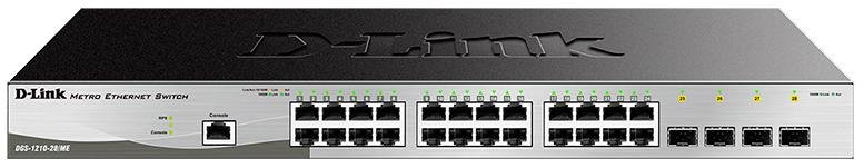 Switch, 28 ports, D-Link DGS-1210-28/ME/P/B, 24x10/100/1000Mbps, 4xSFP
