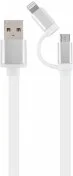 Кабель Cablexpert AM / Lightning / MicroUSB 1m White (CC-USB2-AM8PmB-1M-SV)