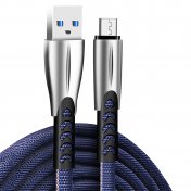 Кабель ColorWay Zinc Alloy AM / Micro USB 1m Blue (CW-CBUM011-BL)