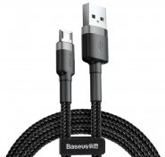 Кабель Baseus Cafule 1.5A AM / Micro USB 2m Grey/Black (CAMKLF-CG1)