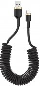 Кабель ColorWay Spiral AM / Micro USB 1m Black (CW-CBUM051-BK)