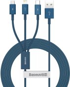 Кабель Baseus Superior AM / Micro USB / Type-C / Lightning 1.5m Blue (CAMLTYS-03)