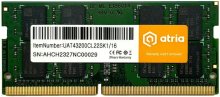 Оперативна пам’ять Atria DDR4 1x16GB (UAT43200CL22SK1/16)