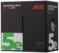 Мережевий кабель 2E Cat 5e U-UTP CU AWG 305m Green (2E-CBL5EUTP-LSZH-GRN)